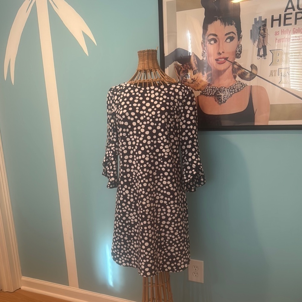 Vince Camuto Navy blue and White Polka Dot Dress